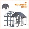 Outdoor Chicken Coop Enclosures 110" Large Kitten Playpen ,Upgrade Waterproof Cover-GREY