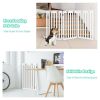 36 Inch Folding Wooden Freestanding Pet Gate Dog Gate with 360¬∞ Flexible Hinge