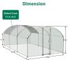 Large Chicken Coop Metal Chicken Run with Waterproof and Anti-UV Cover, Dome Shaped Walk-in Fence Cage Hen House for Outdoor and Yard Farm Use